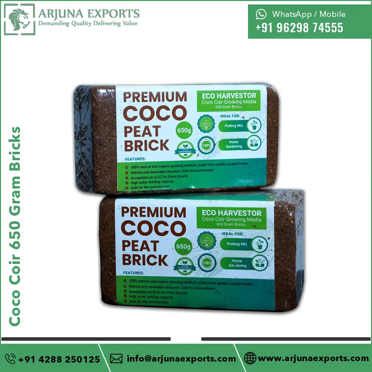 Trusted Manufacturer and Supplier Bulk Quantity Factory Price Coconut Coco Peat Coco Coir Pith 650 Gram Block for Home Gardening