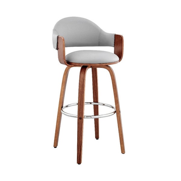 30 Inch Leatherette Barstool with Curved Back - 20 L x 20 W x 40 H Inches