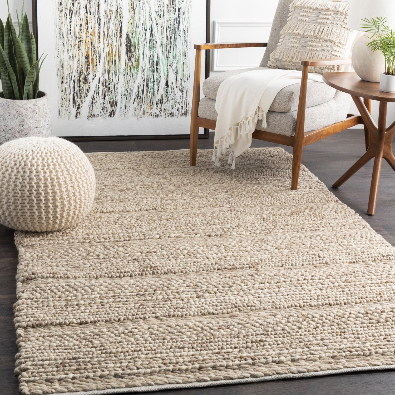 Tahoe Collection Area Rug in Parchment