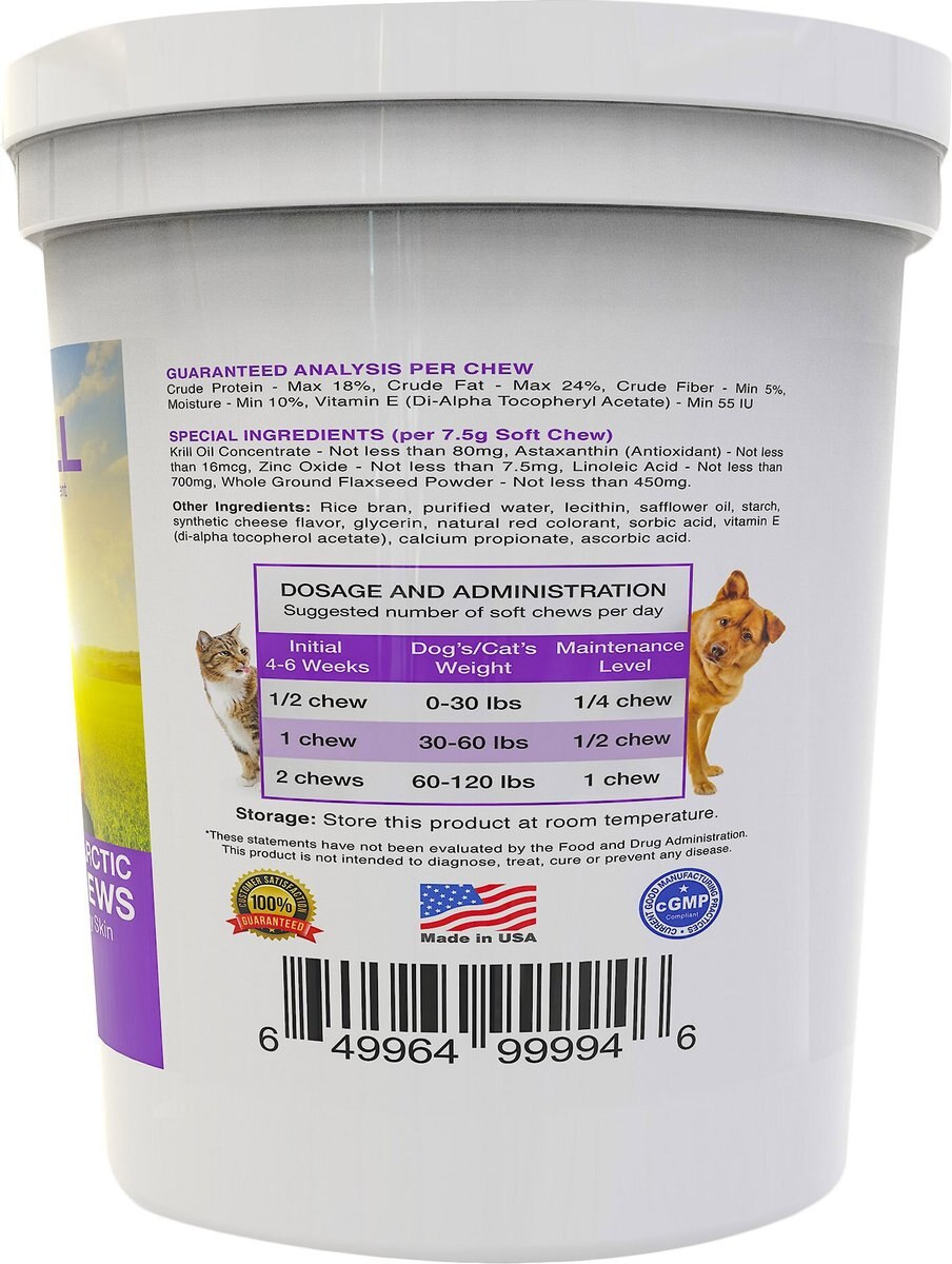 Hanzi Pets Tru-Krill Antarctic Krill Oil Omega-3 and Astaxanthin Dog and Cat Soft Chews