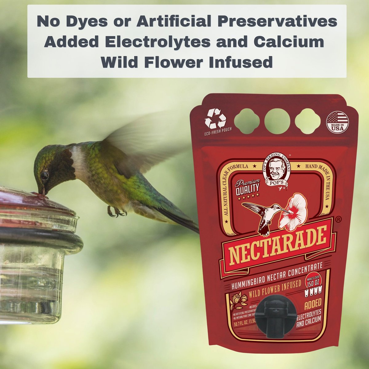 Pop's Birding Company Nectarade Nectar Hummingbird Concentrate， 50.7-oz bottle