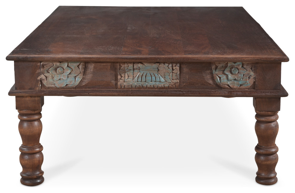 Carved Panel Reclaimed Wood Coffee Table   Traditional   Coffee Tables   by Timbergirl  Houzz