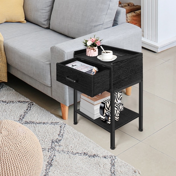 Nightstand with Charging Station and USB Ports