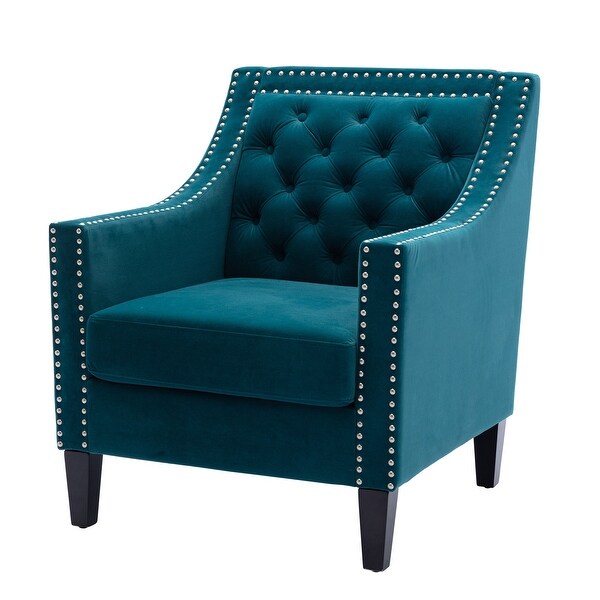 Accent Armchair with nailheads and solid wood legs