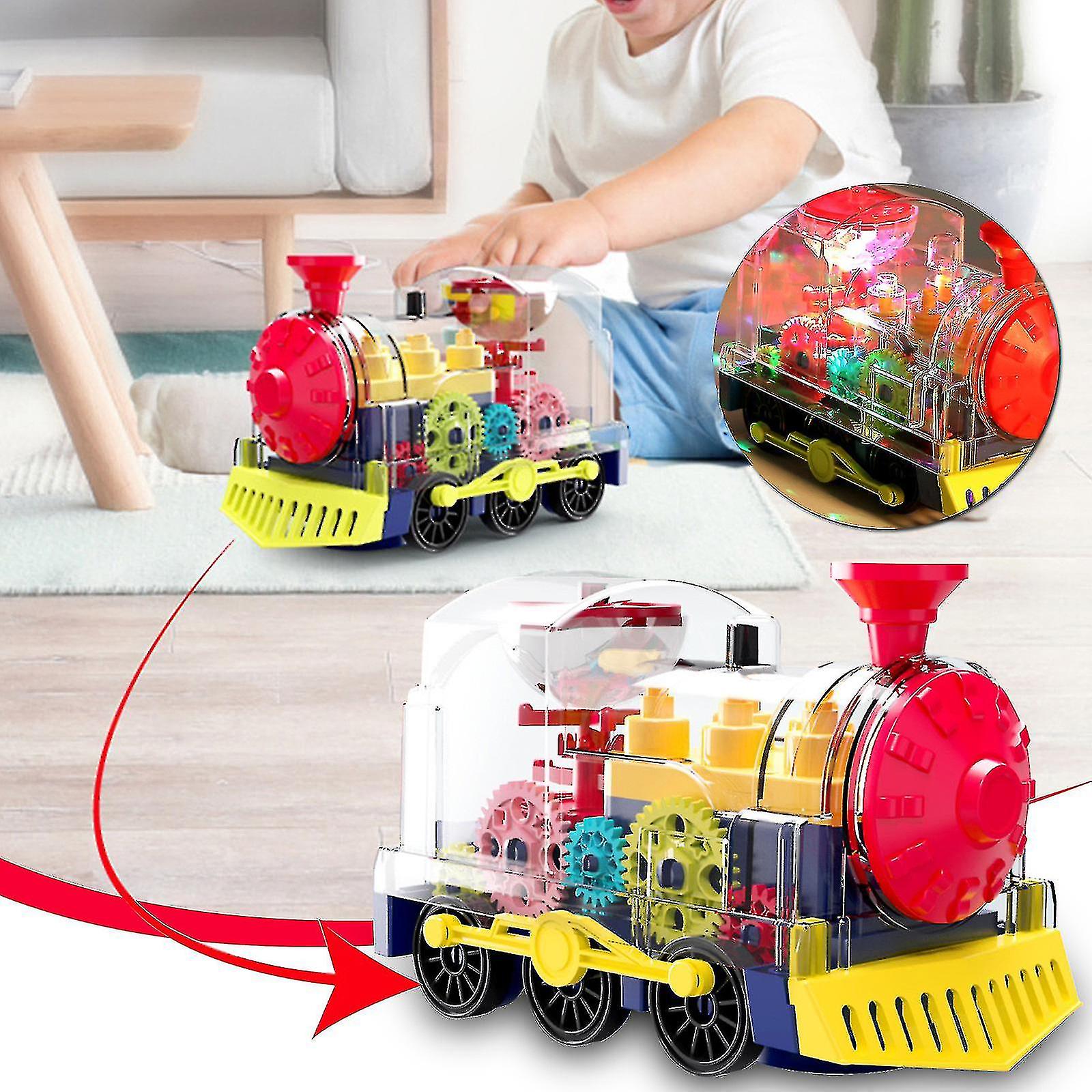 Electric Toy Gear Locomotive Children's Toy Music Flash Electric Universal Toy Car