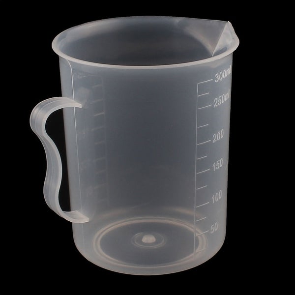 2 Pcs Kitchen Lab 300mL Plastic Measuring Cup Jug Pour Spout Container - Clear