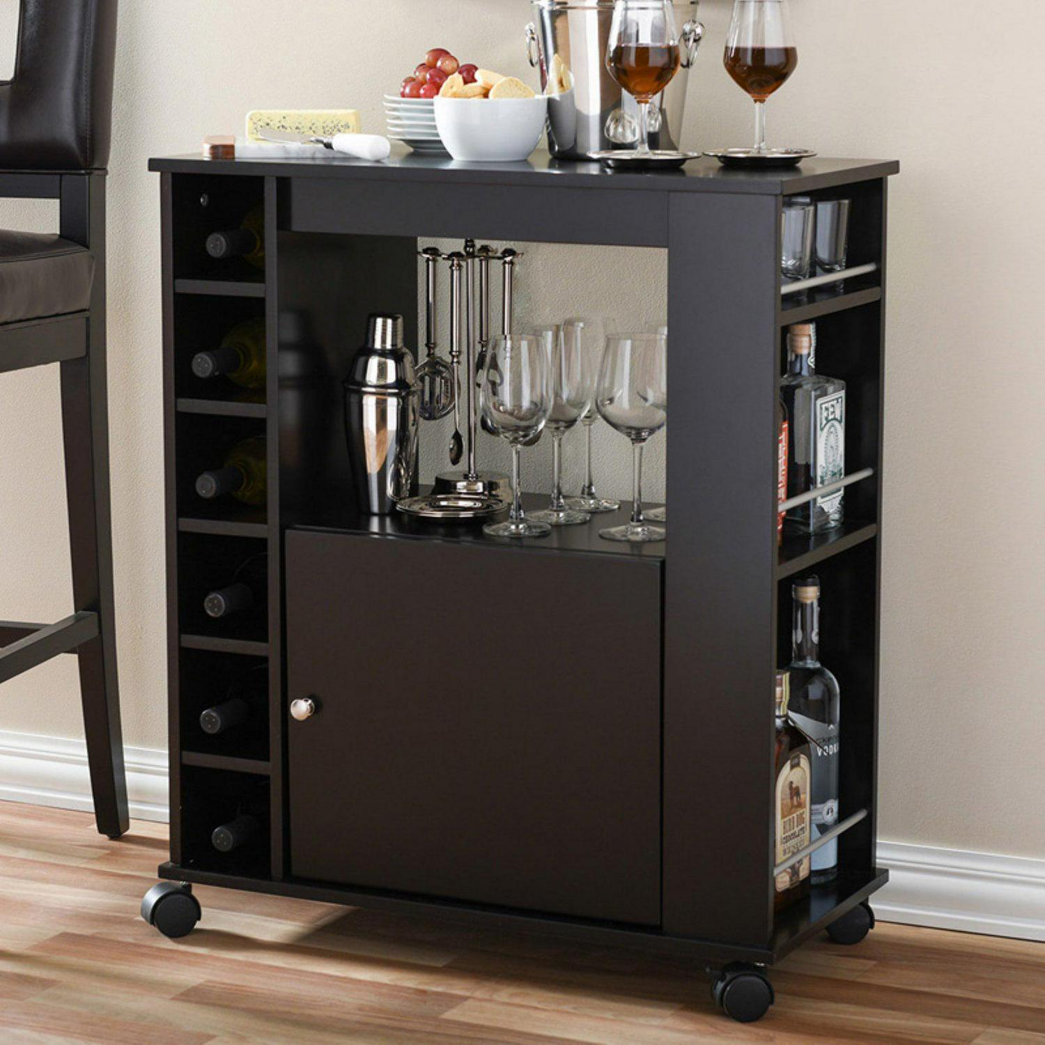 Baxton Studio Ontario Mobile Bar and Wine Cabinet  Crowdfused