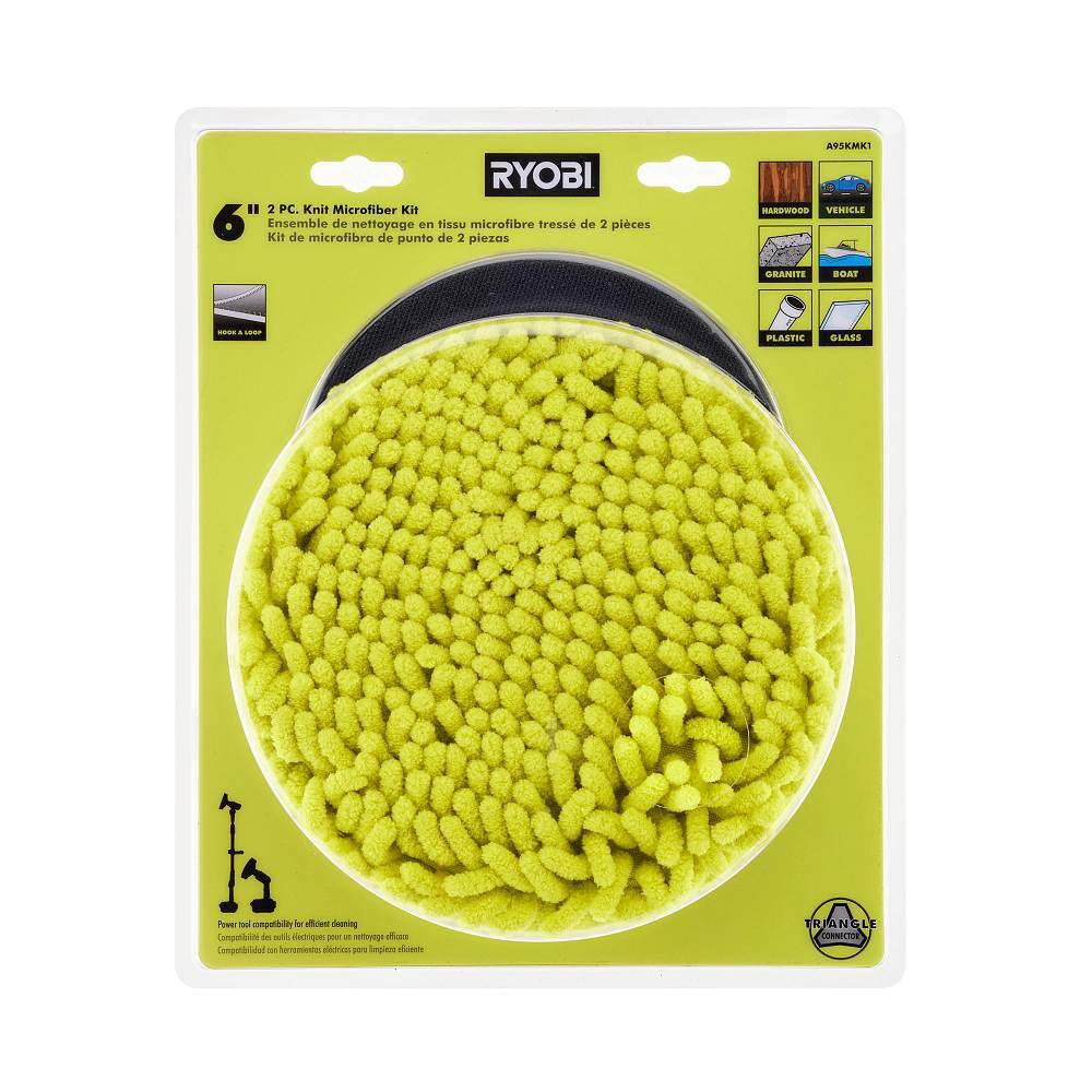 RYOBI 6 in. 2-Piece Knit Microfiber Kit for RYOBI P4500 and P4510 Scrubber Tools A95KMK1