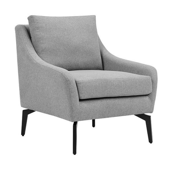 Accent Chair Fabric Thicken Padded Seat Arm Chairs with Metal Leg with Removable Back and Seat Cushion with Black metal legs