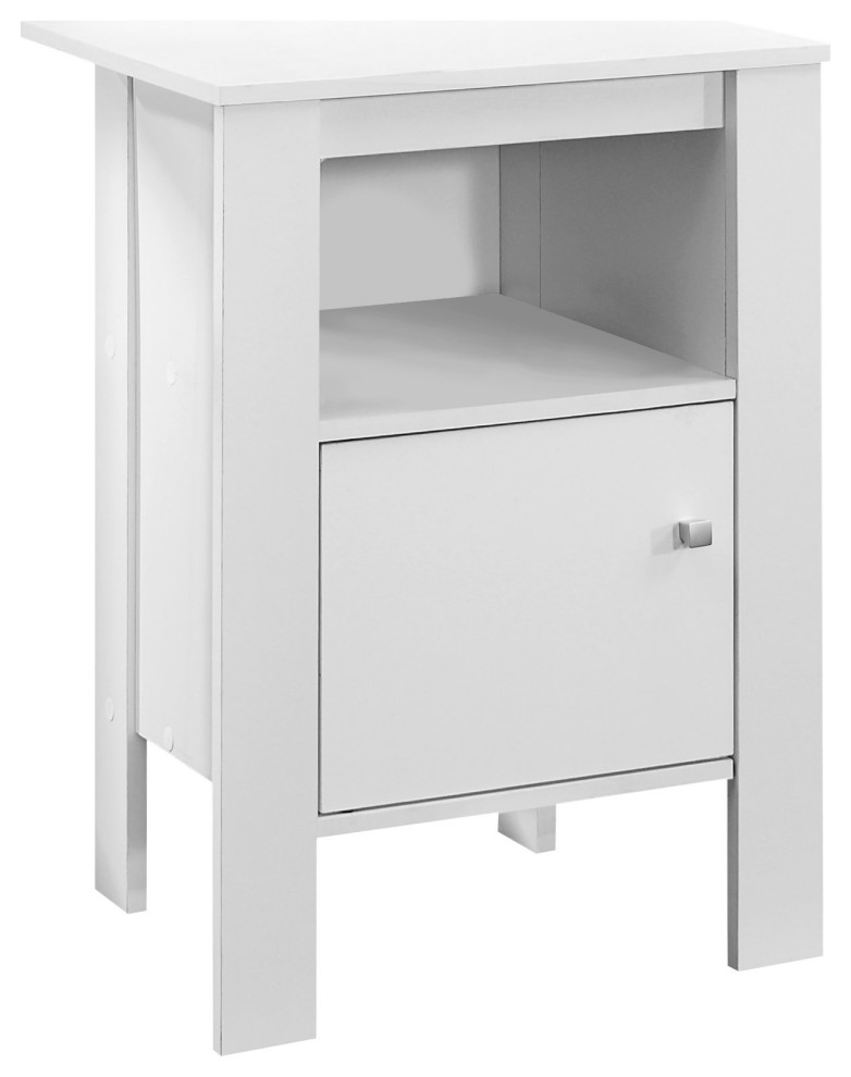 24 quotWhite End Table With Shelf   Transitional   Side Tables And End Tables   by Global Discount Store LLC  Houzz