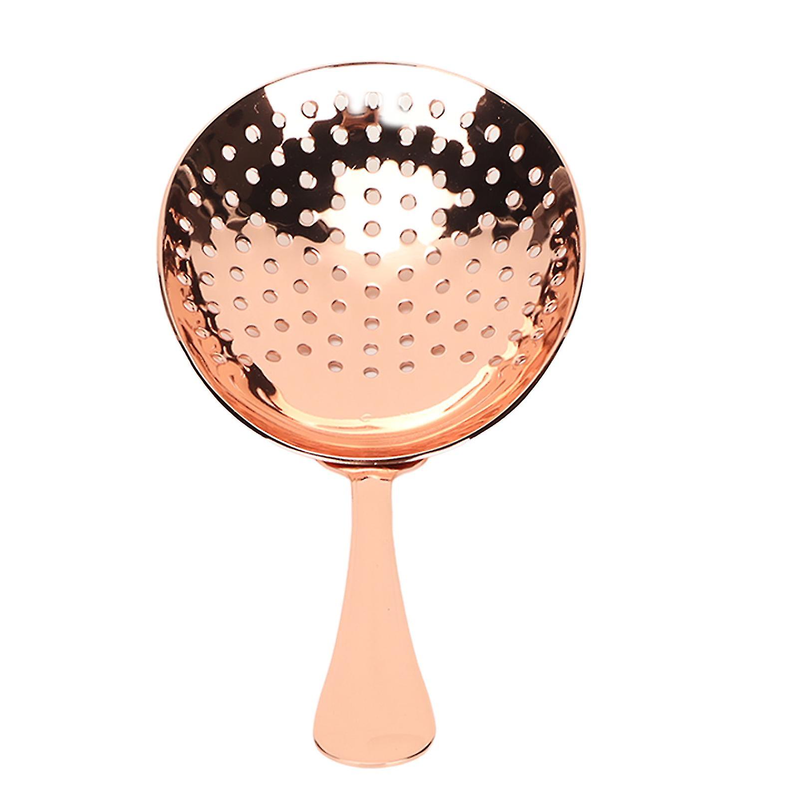 Stainless Steel Julep Strainer Slotted Spoon Multifunction Skimmer Spoon Strainer Spoon for Cocktail Bar Copper Plating