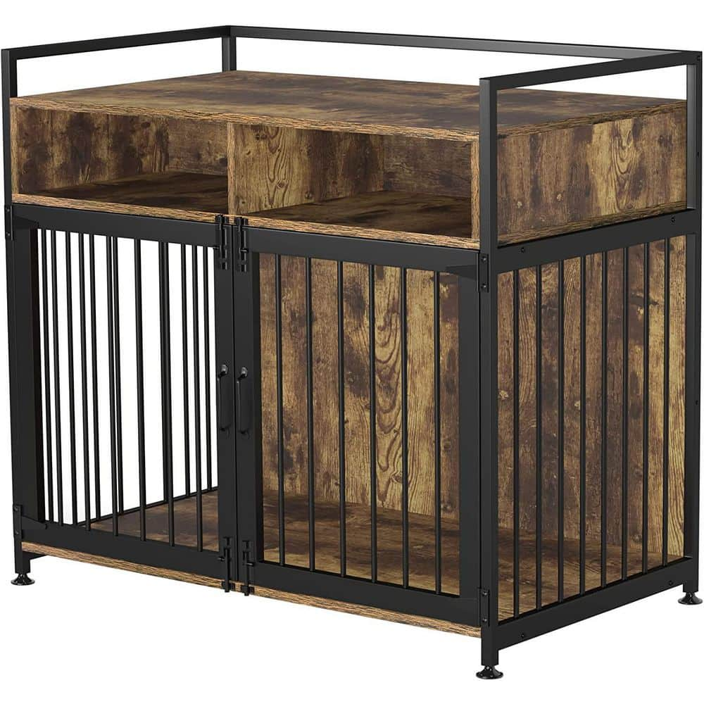 HOMLUX Cages for Dogs Indoor Heavy-Duty Super Sturdy Dog Kennels with Storage and Anti-Chew - Medium NVLB09WMG5TPB