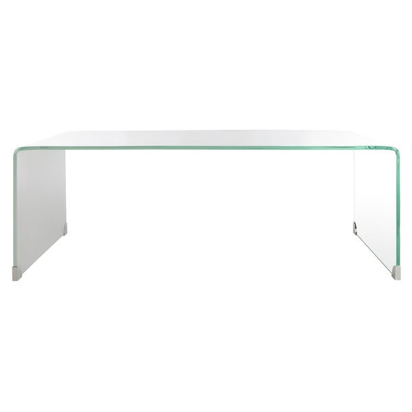 SAFAVIEH Crysta Ombre Glass Coffee Table-Clear / White - 47.2