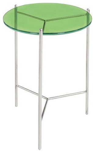 Rosa End Table  Marble With Polished Stainless Steel Frame Green   Contemporary   Side Tables And End Tables   by Peachtree Fine Furniture  Houzz