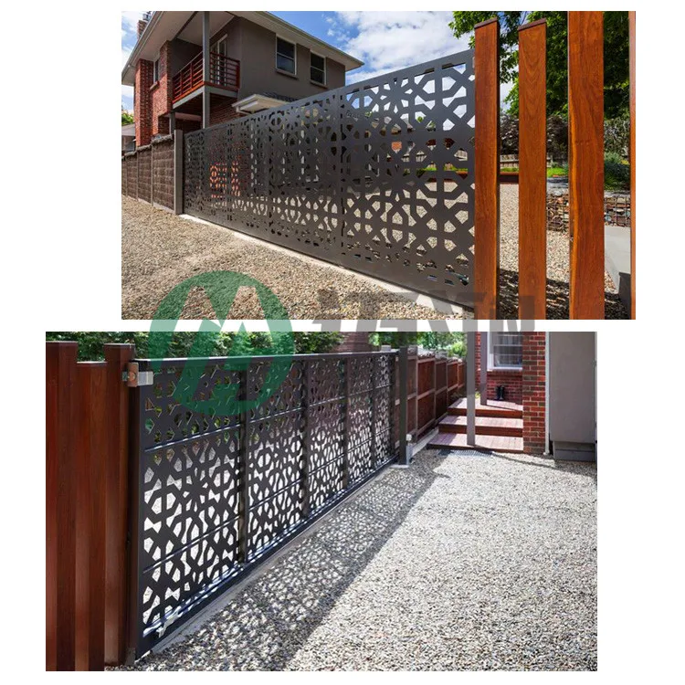 Factory Directly Supply High Quality Aluminum Ornaments Fence Panels Laser Cut Metal Fencing Material Outdoor Garden Screen