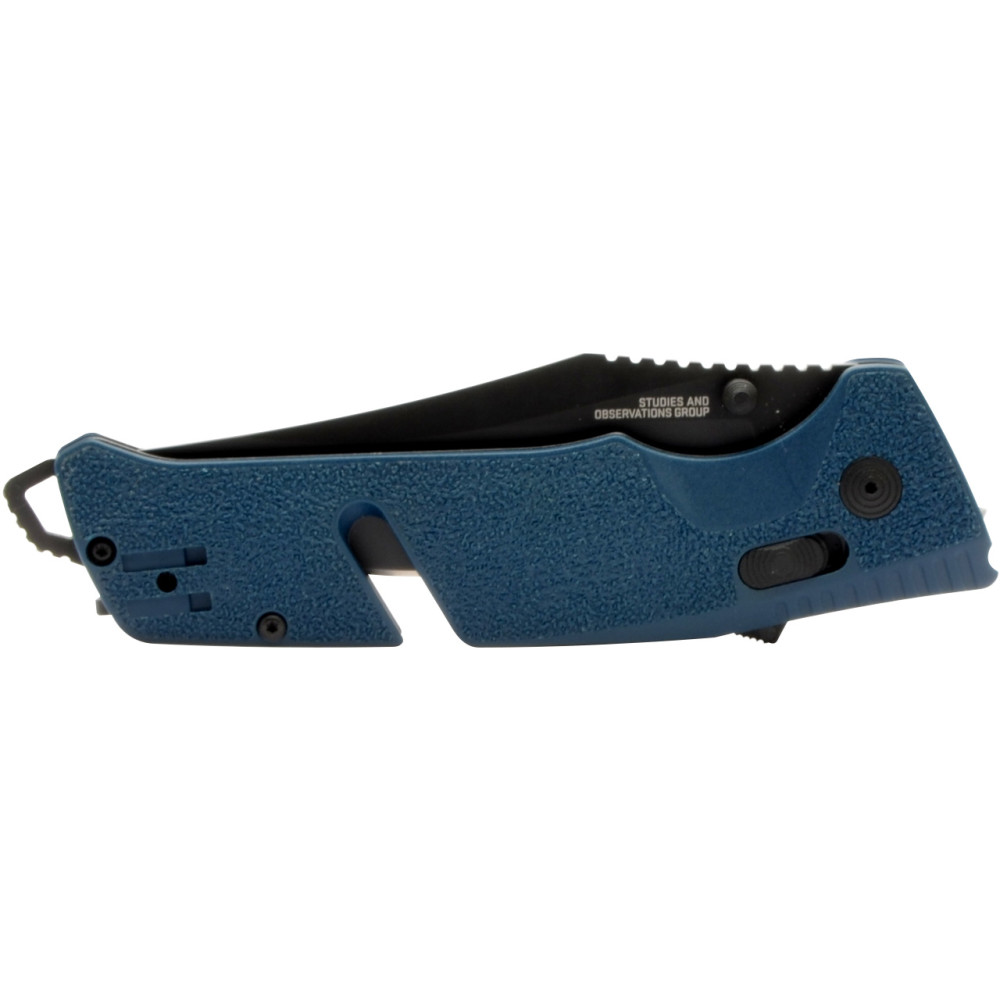 SOG Trident Pocket Knife Uniform Blue Straight Partially Serrated 3.75 Blade