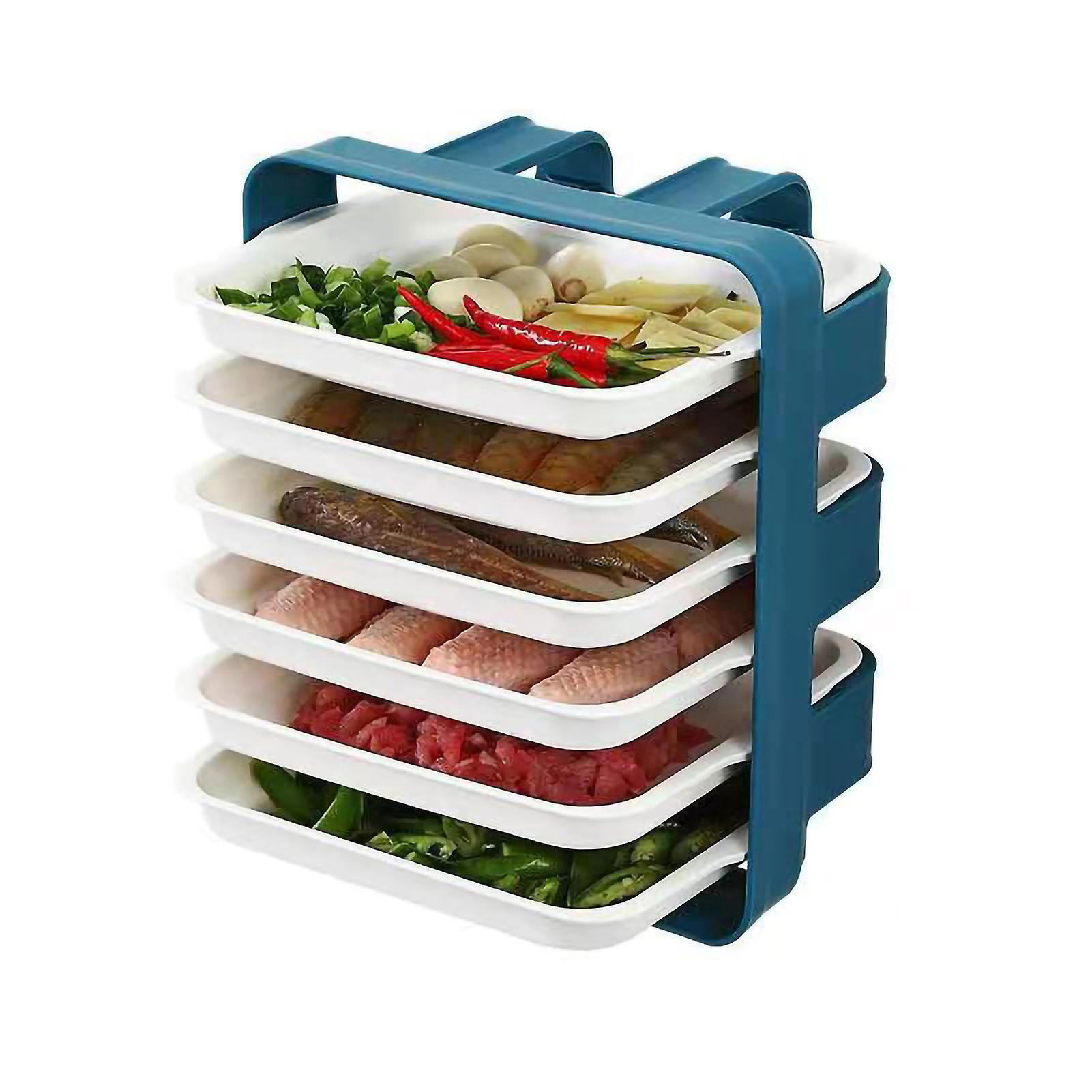 Wall Mounted Preparation Plate Organizer 6 Layer Vegetable Preparation Rack Kitchen Supplies For Household