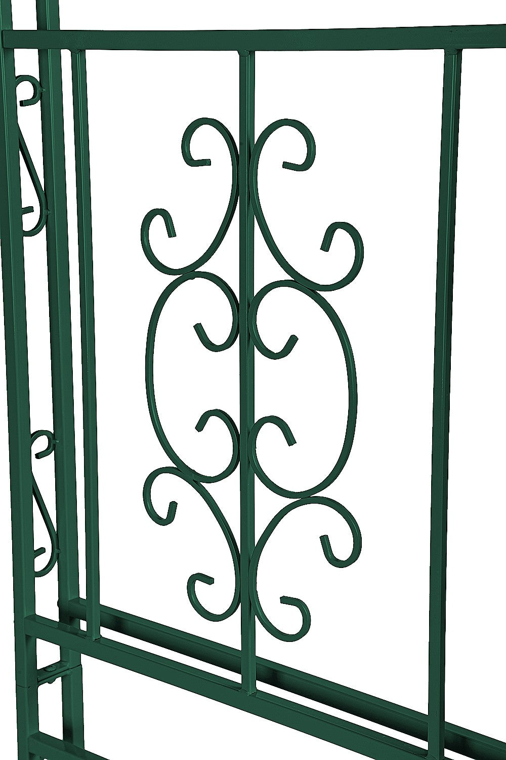 Evergreen Montebello Iron Garden Arbor, Forest Green- 53 x 84 x 23 Inches Fade and Weather Resistant Outdoor Decor