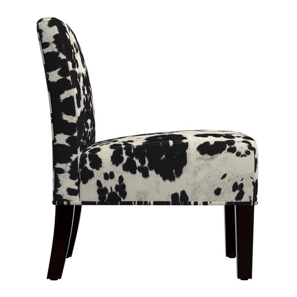 Black and White Faux Cow Hide Fabric Accent Chair by iNSPIRE Q Bold