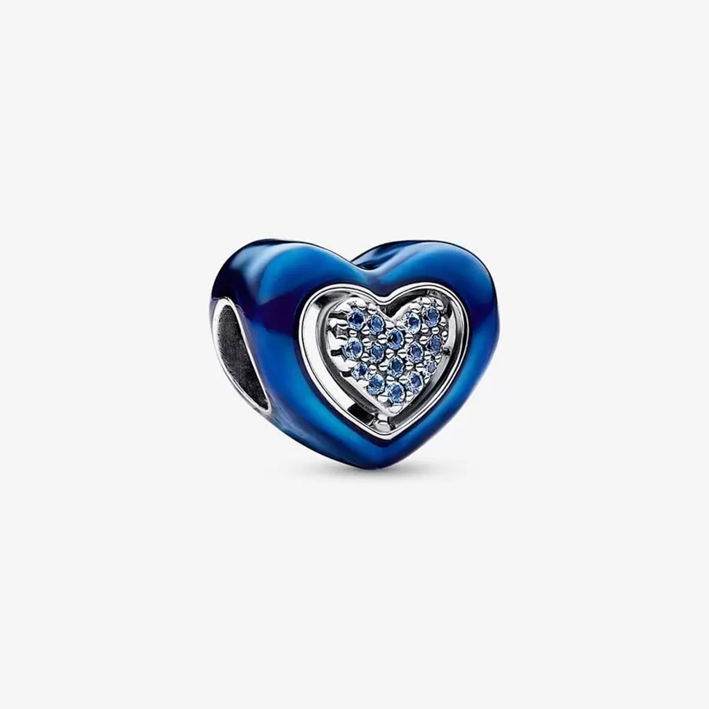 PANDORA  Spinnable Heart Charm in Blue