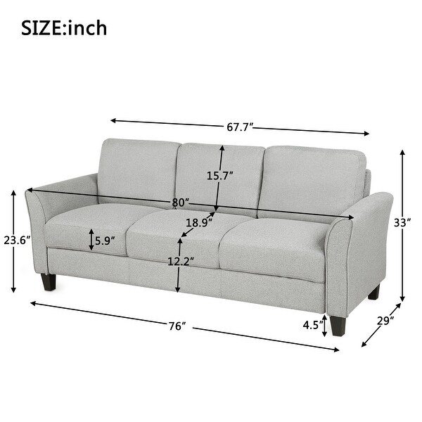 3-Seat Linen Fabric Sofa