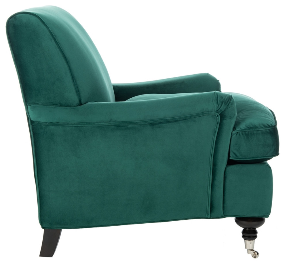 Chester Club Chair Emerald/ Espresso   Traditional   Armchairs And Accent Chairs   by Peachtree Fine Furniture  Houzz