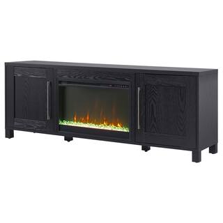 MeyerCross Chabot 68 in. Black Grain TV Stand with 26 in. Crystal Fireplace Fits TV's up to 75 in. TV1806