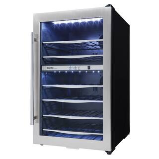 Danby Designer 19.44 in. 38-Bottle Freestanding Dual-Zone Wine Cooler DWC040A3BSSDD