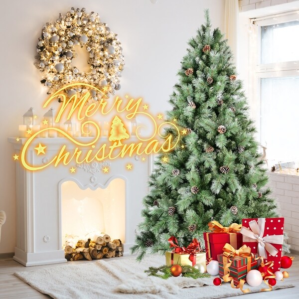 Spray White Christmas Tree with Decorations