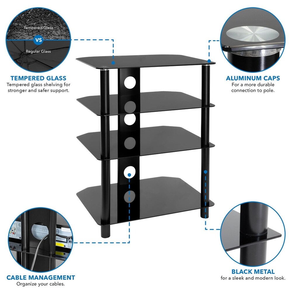 Mount It! Four Tiered A/V Component TV Stand