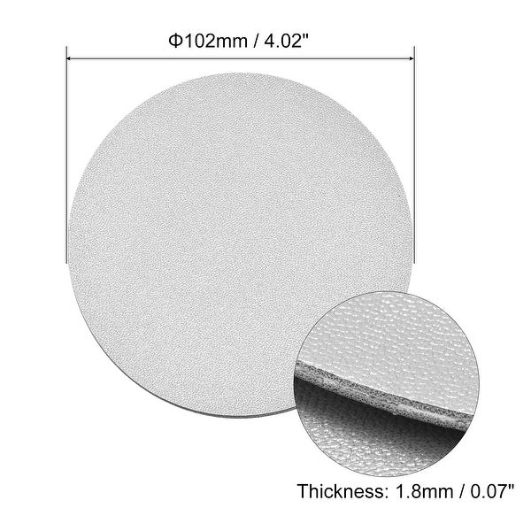 102mmRound Coasters PU Cup Mat Pad for Tableware Silver Tone 4pcs - Silver Tone