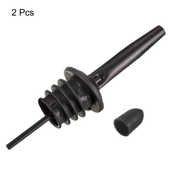 2x Stainless Steel Liquor Pourer Wine Bottle Pour Spout Stopper， Black