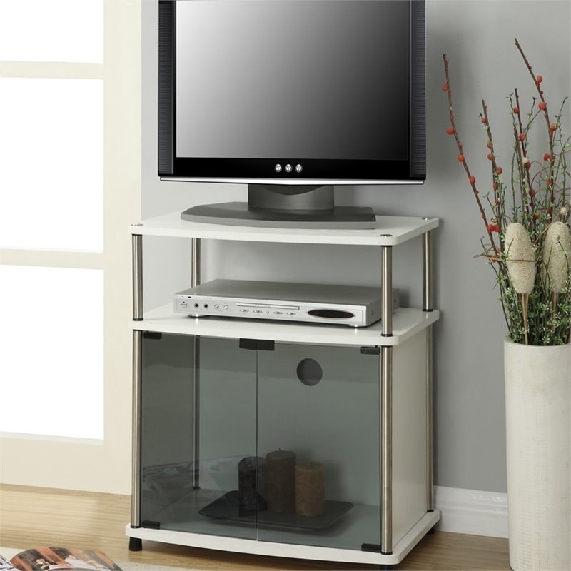 Pemberly Row Contemporary Wood TV Stand for TVs up to 25 quotin White   Contemporary   Entertainment Centers And Tv Stands   by Homesquare  Houzz