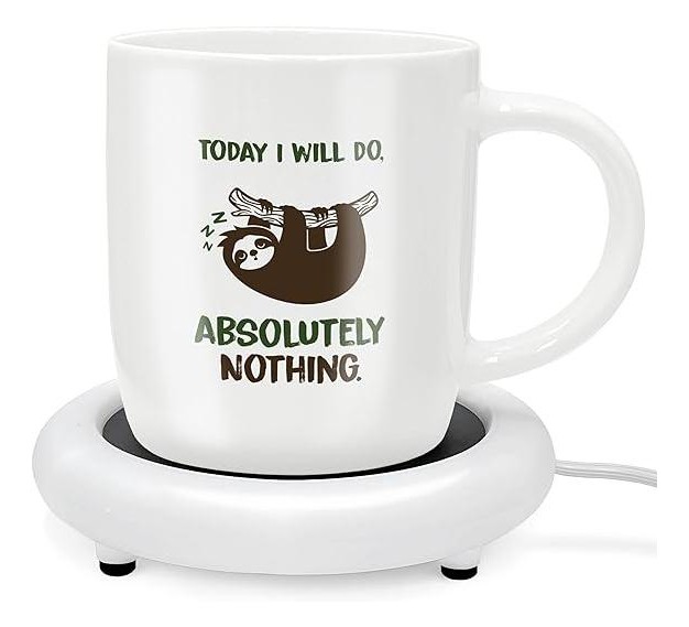 Galvanox Soho Electric Ceramic 12oz Coffee Mug With Warmer today I Will Do Absolutely Nothing Makes Great Gift