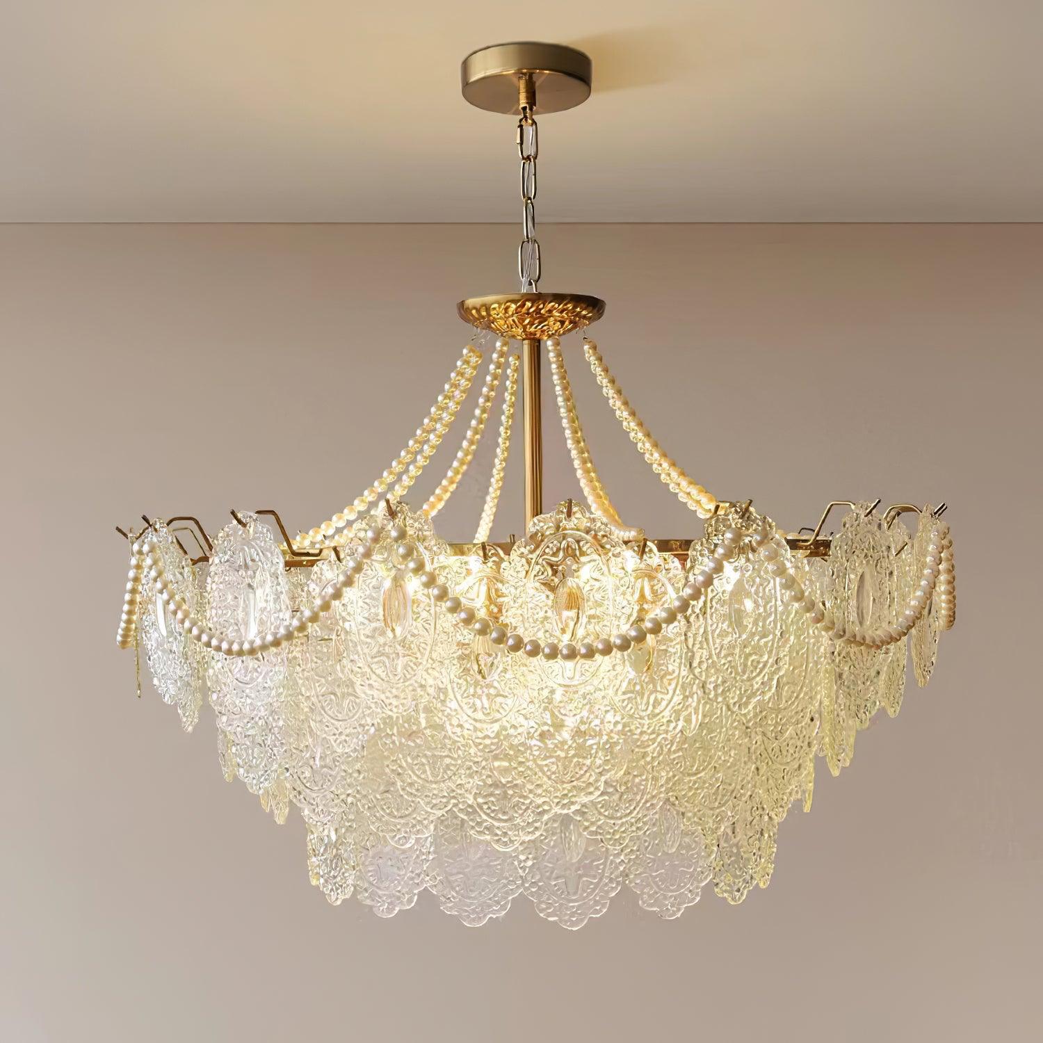 Pearls Glass Chandelier