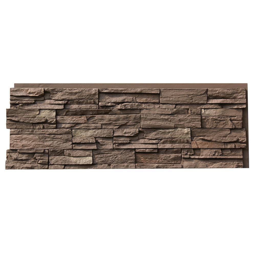 NextStone Country Ledgestone 43.5 in. x 15.5 in. Faux Stone Siding Panel in Himalayan Brown (4-Pack) CLP-HMB-4