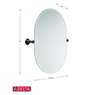 Delta Porter 26 in. x 23 in. Frameless Oval Bathroom Mirror with Beveled Edges in Oil Rubbed Bronze 78469-ORB