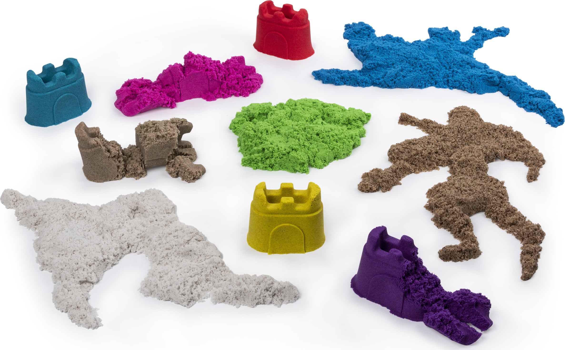 Kinetic Sand, Castle Containers 10-Color Pack Colored Sand Toys