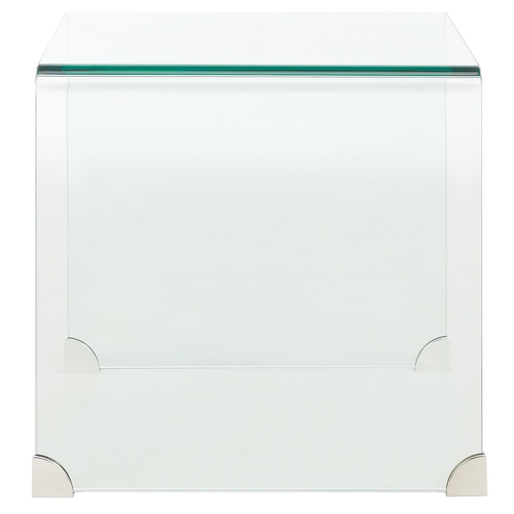 SAFAVIEH Home Collection Cowan Tempered Glass Side Table   20\