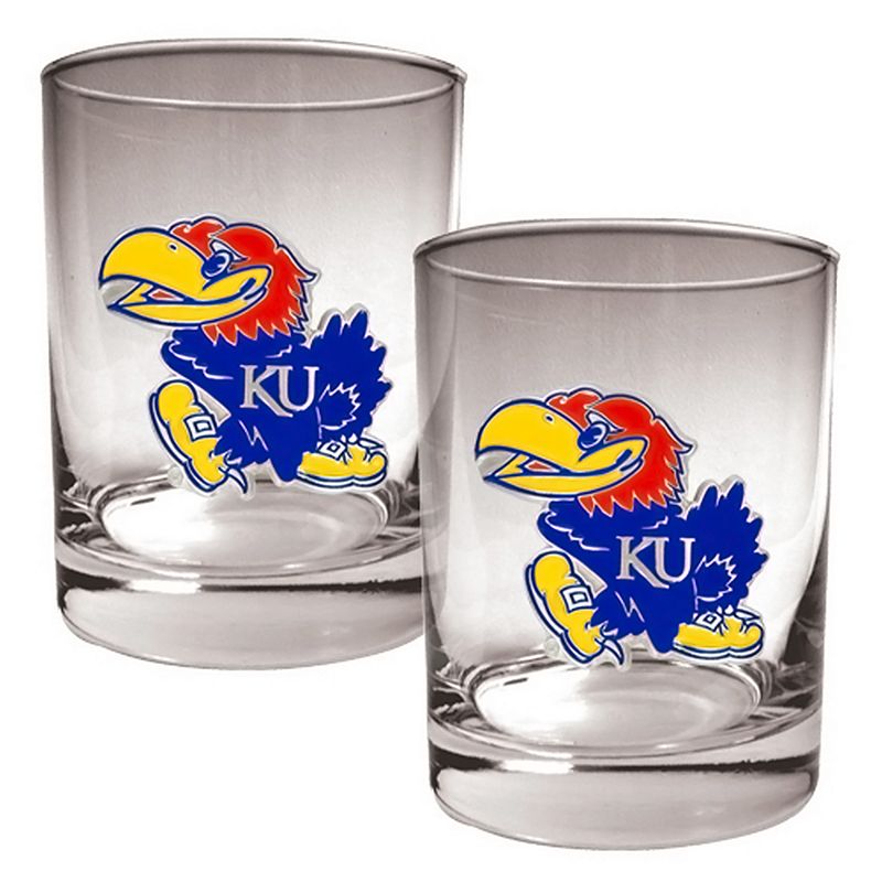 Kansas Jayhawks 2-pc. Rocks Glass Set