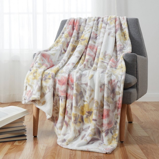 Oversized Sylenna Floral Plush Throw Blanket Vcny Home