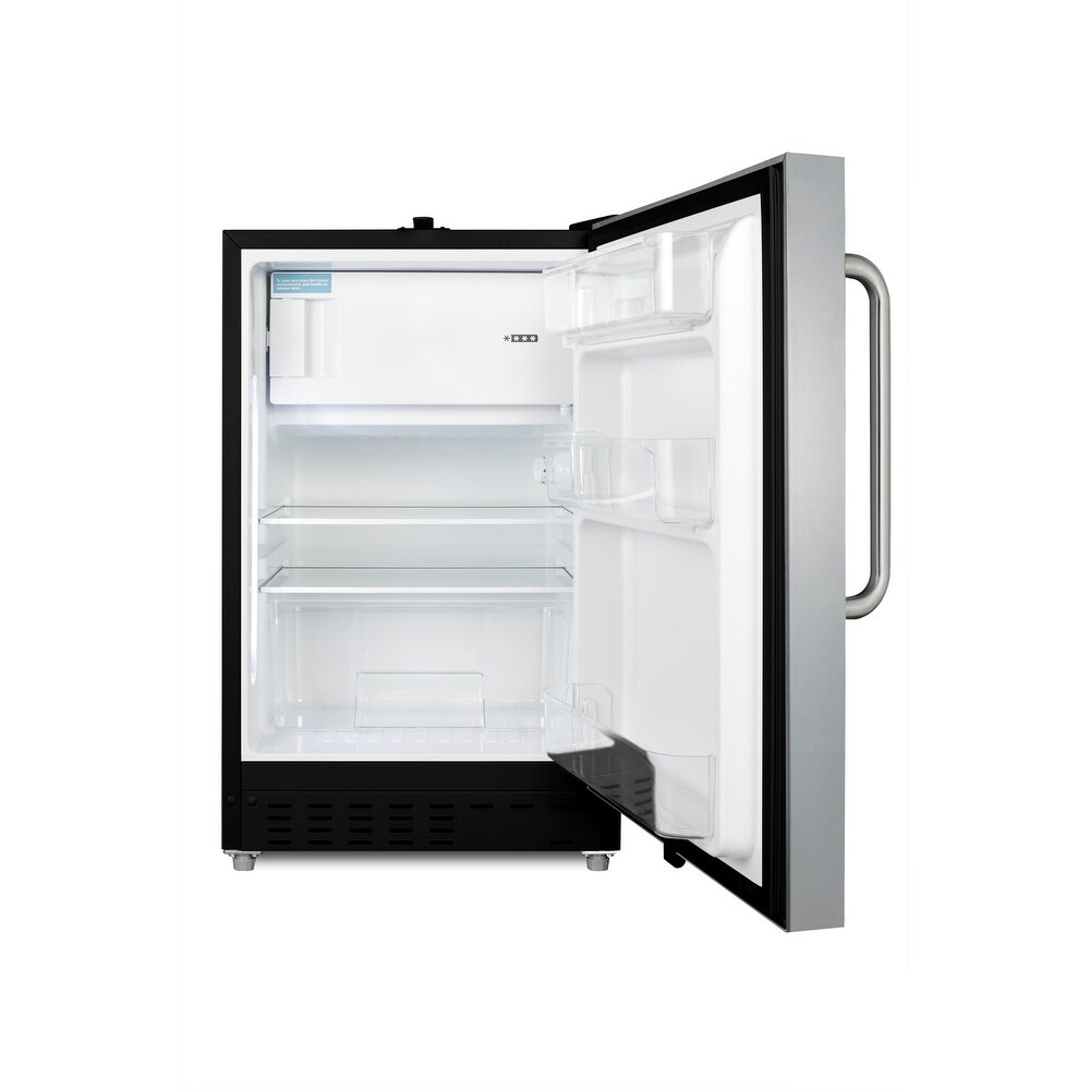 Summit 20 Inch Wide 2.68 Cu. Ft. Compact Refrigerator with Adjustable   Stainless Steel