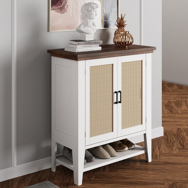 Trinity Sideboard Buffet Storage Liquor Cabinet With Rattan Decorated Doors Kitchen Dining Room Hallway Cupboard Console Table Accent Cabinet