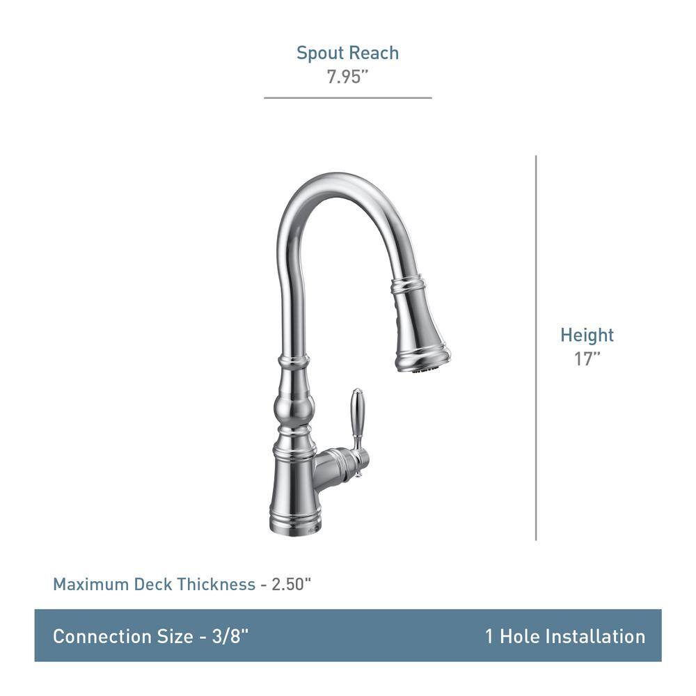 MOEN Weymouth Single-Handle Pull-Down Sprayer Kitchen Faucet in Oil-Rubbed Bronze S73004ORB