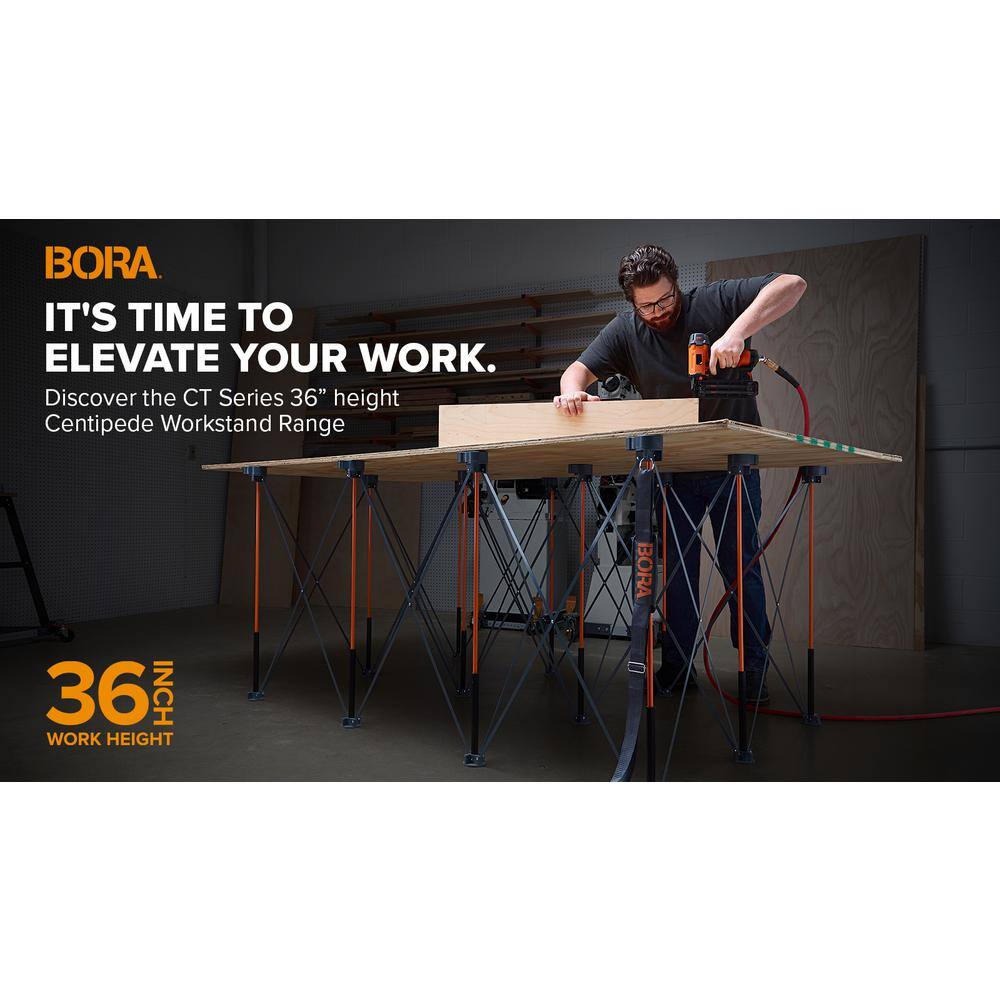 BORA 24 in. x 48 in. x 36 in. H Tall Steel Centipede Work Support Sawhorse CT6