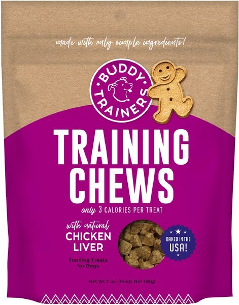 Buddy Biscuits Trainers Training Chews with Chicken Liver Dog Treats， 7-oz bag