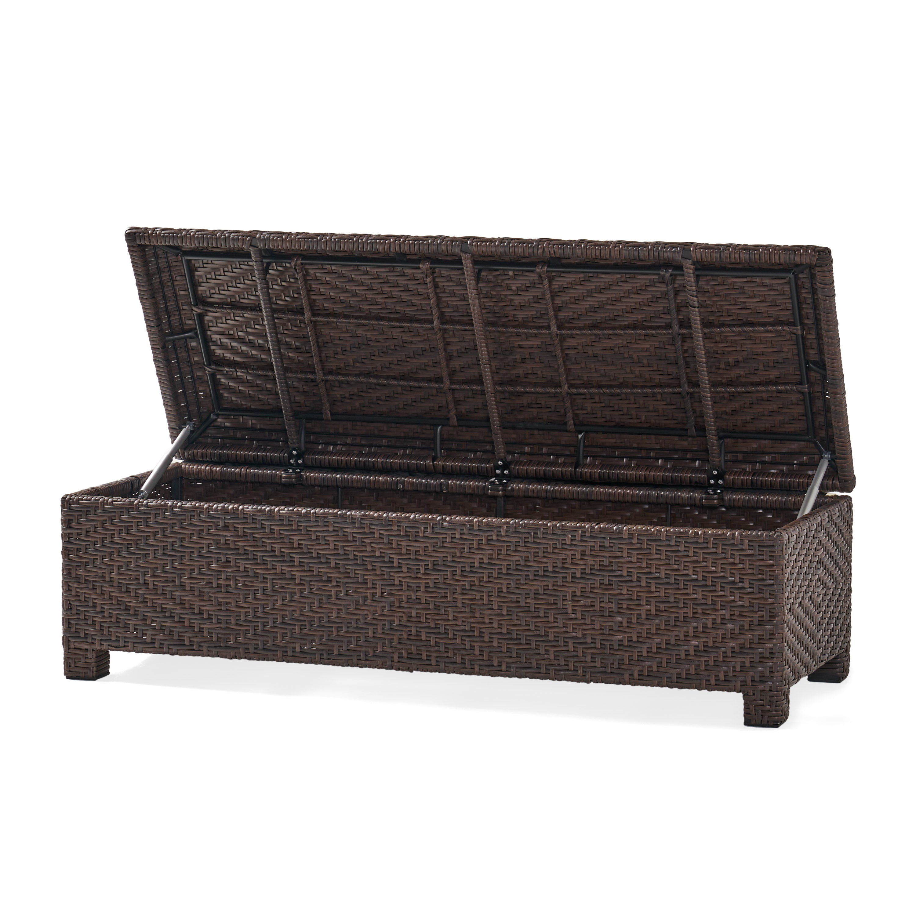 Santa Cruz Brown Wicker Storage Ottoman