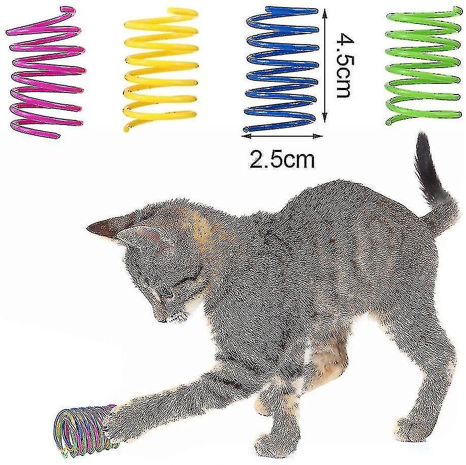 32pcs Cat Spring， Color Spiral Spring For Cat Interaction