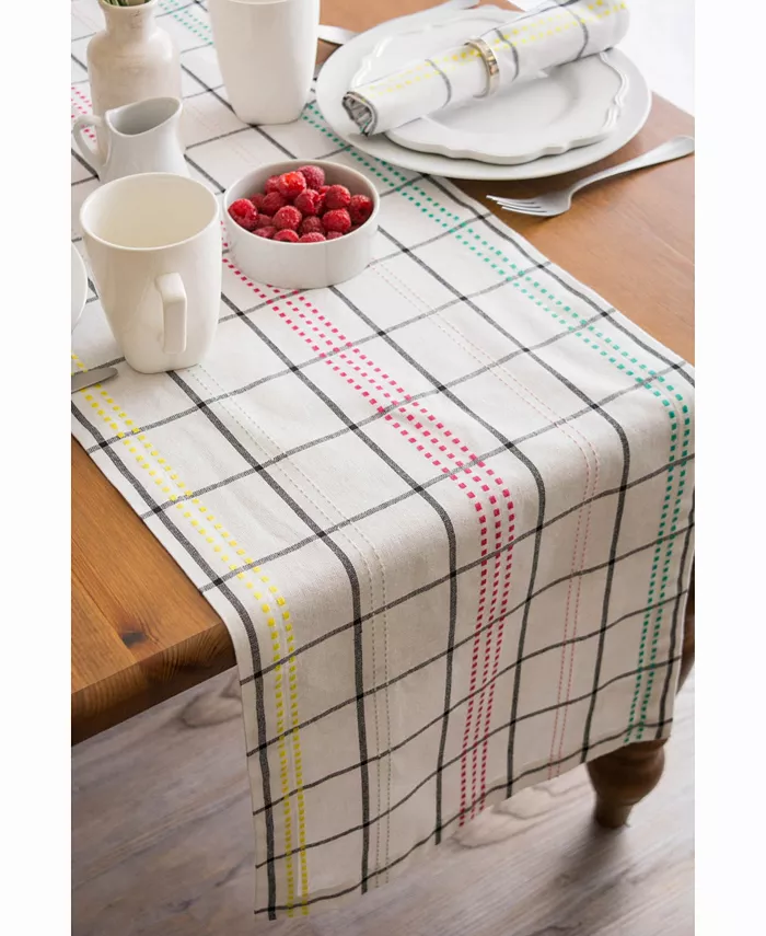 Design Imports Color Pop Plaid Table Runner 14 X 108