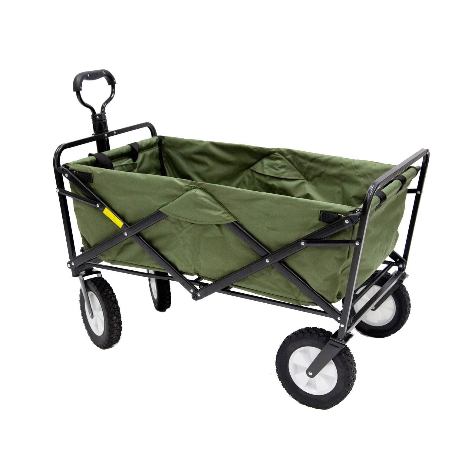 Mac Sports Collapsible Folding Steel Frame Garden Utility Wagon Cart (2 Pack)